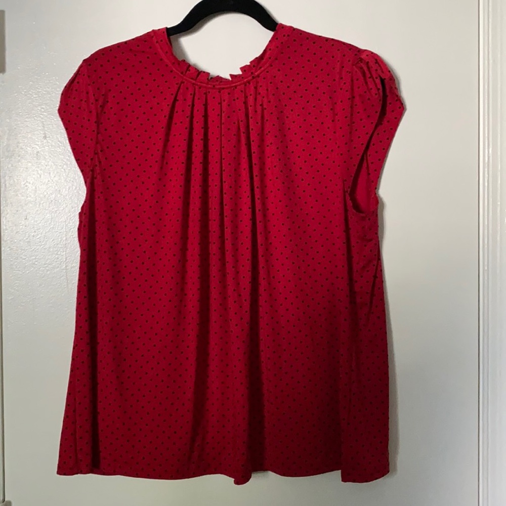 Red cap sleeve blouse